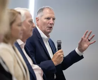 Vice Admiral Matt Kohler, Deputy Secretary of Defense Kathleen Hicks, Australian Director of National Intelligence Nick Warner